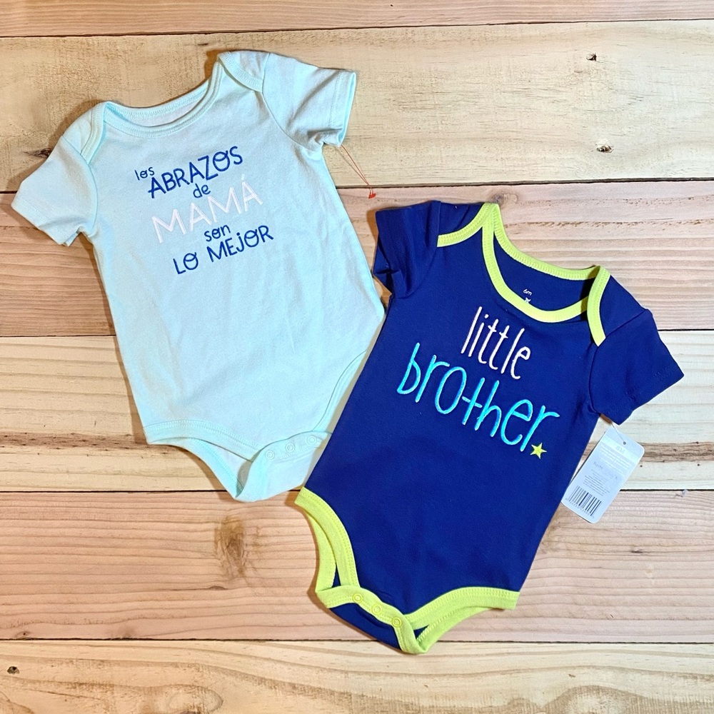 🌻$3 BUNDLE DEAL🌻 2 Onesies- Spanish (NWOT) and Little Brother (NWT)